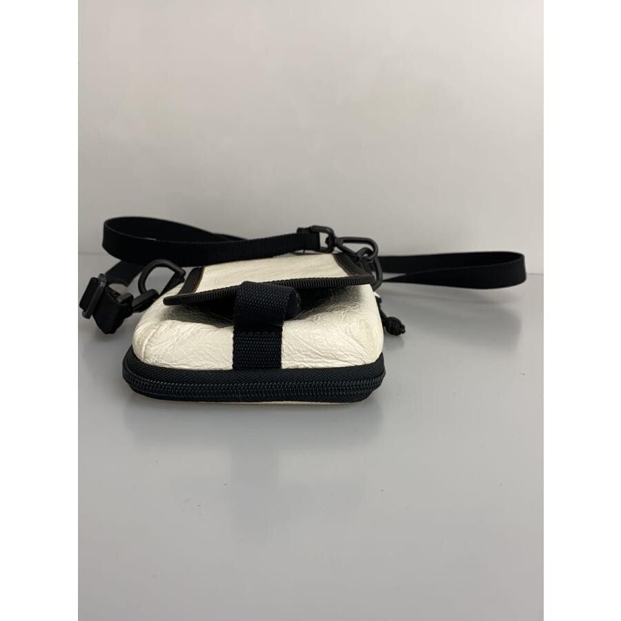 BALENCIAGA White Leather Shoulder Bag 593329 Black Strap Auth image 10