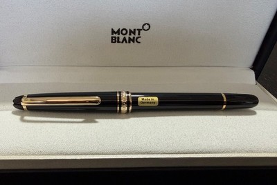 Brand New Montblanc Meisterstuck 163 Black and Gold Rollerball Pen - w/Box