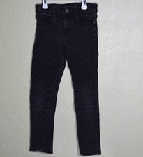 Trestles Supply Co. Jeans Kids Sz 8 Black Stretch Crinkle 5 Pocket Button