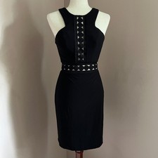 Faviana Black Cutout Formal Dress High Neck Sleeveless Size 2 Evening Cocktail