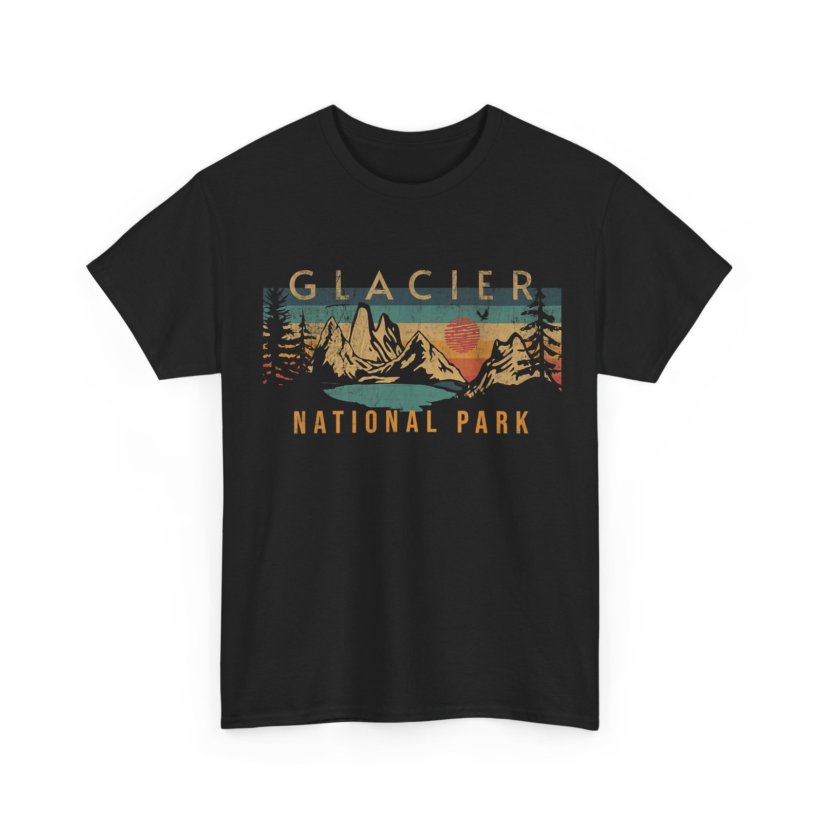 Vintage Glacier National Park Montana USA Outdoor T-Shirt