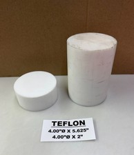 BARRE VERGINI MATERIA PRIMA TEFLON PTFE 4" Ø X 5,625" & 4" Ø X 2"