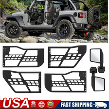 2 Pc Tubular Tube Doors With 2 Rear Mirror For 2007-2018 Jeep Wrangler Jk 2 Doo
