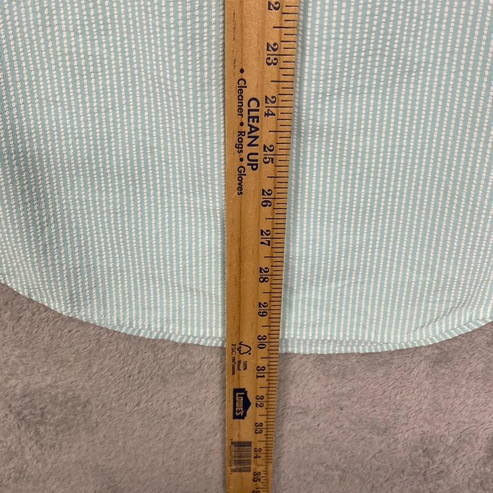 Vineyard Vines Top Womens 6 Blue White Seersucker Stripe Performance Pullover - Image 4 of 4