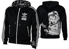 ADIDAS STAR WARS ORIGINALS STORMTROOPER BLACK WHITE HOODIE TRACK TOP JACKET