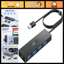 4-Port USB Hub, USB 3.0 Splitter with Type C Power Port, Laptop  PC Extender 4