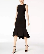 Calvin Klein 4 High-Low Midi Scuba Dress NWT $139 Summer Party Cruise Wedding
