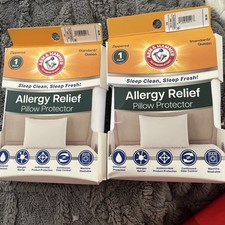 Lot de 2 protections d'oreiller bras et marteau entretien facile standard/reine blanc NEUF