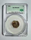 1934 Lincoln Cent Wheat Penny CAC MS 64 RD