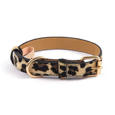 Adjustable Metal Buckle PU Fabric Dog/Cat Collar with Snake/Leopard Pattern Suit