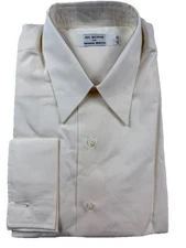 IKE BEHAR Neiman Marcus Cotton Button Up Shirt Size 16.5 - 35 Vanilla Ivory NWT