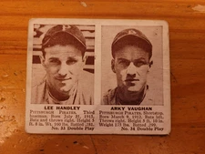 1941 Double Play #33-34 Lee Handley & Arky Vaughan Pirates HOF VG