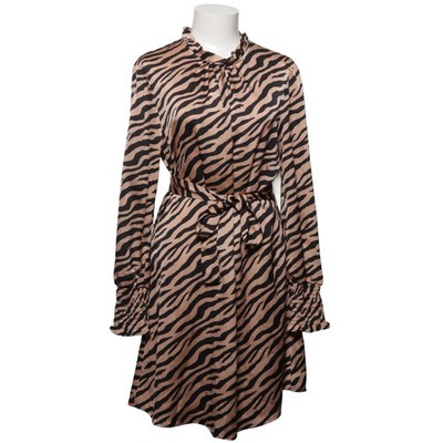 ONLY, Kleid, Größe: 36, Beige/Schwarz, Polyester, Zebra, Damen #AfG