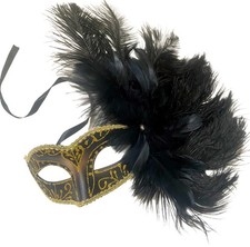 Masquerade Feather Mask Show Girl Mardi Gras Carnival Costume Cosplay dress up
