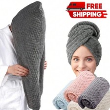 Women Large Microfiber Hair Drying Towel Quick Dry Towel Head Wrap Soft Absorbed