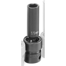 Grey Pneumatic 3/8" Drive x 11mm Deep Universal Socket 6 Point - Black
