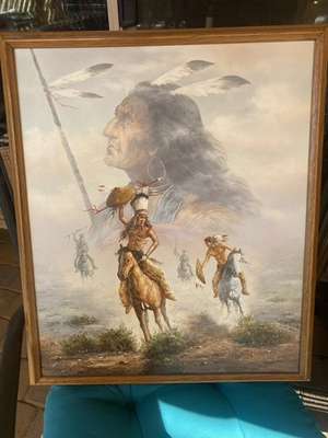 #ad original Troy Denton oil painting 26.5x22”signed P.denton pen name $849.99