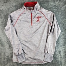 Colosseum Pullover Women's L Gray Alabama Crimson Tide 1/4 Zip Shirt Top NCAA