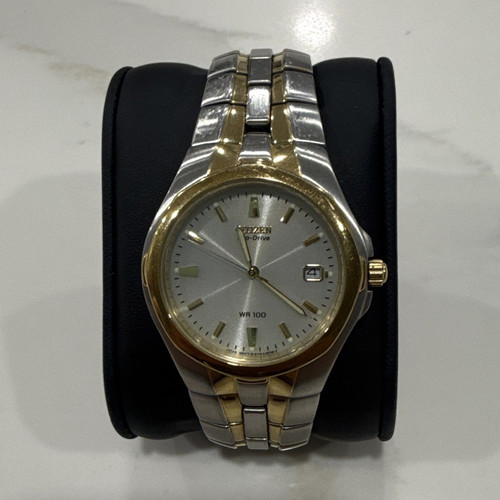 Citizen Eco-Drive Men’s Two-Tone Bracelet Silver Dial 100m Date Quartz