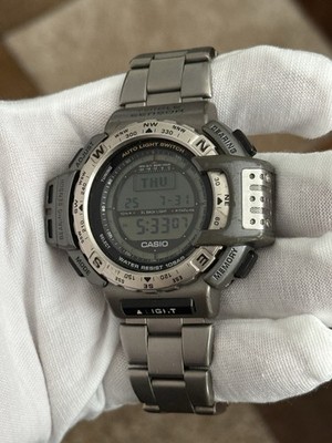時計 CASIO PRO TREK PRT-411 CASIO PROTREK PRO TREK PRT-411 Titanium Qz Watch Vintage