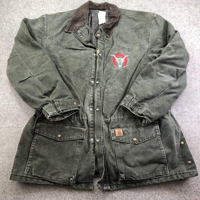 Carhartt MOSグリーン コットンジャケット X-Large Carhartt Detroit Jacket MOS XL size Made in USA Vintage Japan | eBay