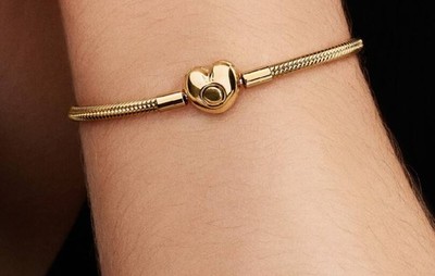 Pandora Gold Heart Charm Bracelet