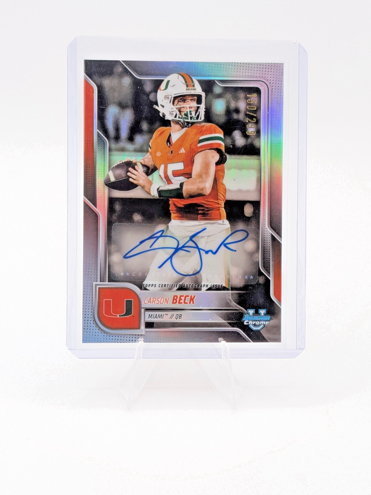 2025 Bowman U Chrome Carson Beck Refractor Auto /299 #BCA-CBE