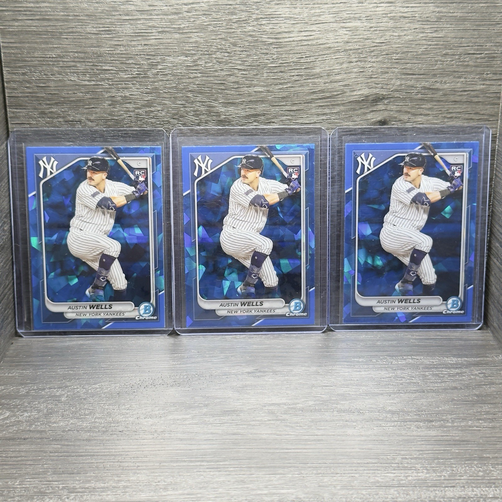 3 - 2024 Bowman Chrome Sapphire Edition - Austin Wells #15 (RC) Yankees