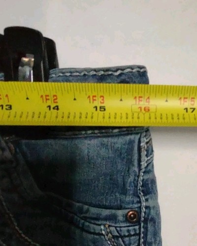Jeans Bongo Denim taglia 13 bottoni mosca gamba svasata vita bassa vintage Y2K hippie - Foto 3 di 5