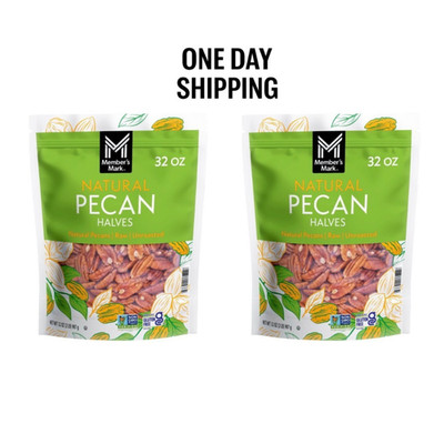 2 Pack Member's Mark Natural Pecan Halves 2 lb Each Bulk Nuts