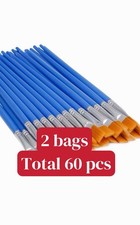 2 Bags UPINS 60 Pcs Flat Paint Brushes, Small Brush Bulk for Detail Painting