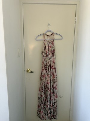 Forever New Women's Floral Halter Neck Sleeveless Maxi Dress, Multicolour