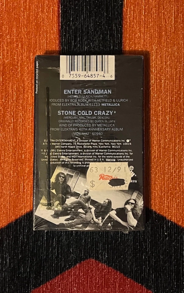 Metallica ENTER SANDMAN Single Cassette 1991 w/Stone Cold Crazy NEW/SEALED - Image 4 of 4