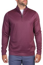 Tailorbyrd Mens Modal Quarter Zip Pullover Medium Aubergine - NWT 90