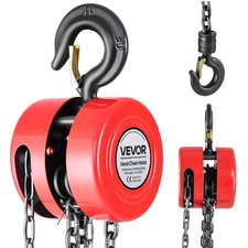 VEVOR Hand Chain Hoist 2200 lbs Capacity 10 ft Manual Chain Block with G70 Chain