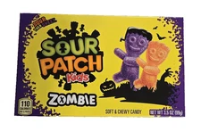 Sour Patch Kids Zombie Halloween Candy 3.5oz Box Raspberry Orange Limited