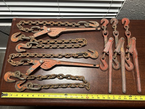 Lot Of (5) Load Binders / Chain: Lebus / Durbin Durco Co. 5000 Lb Capacity