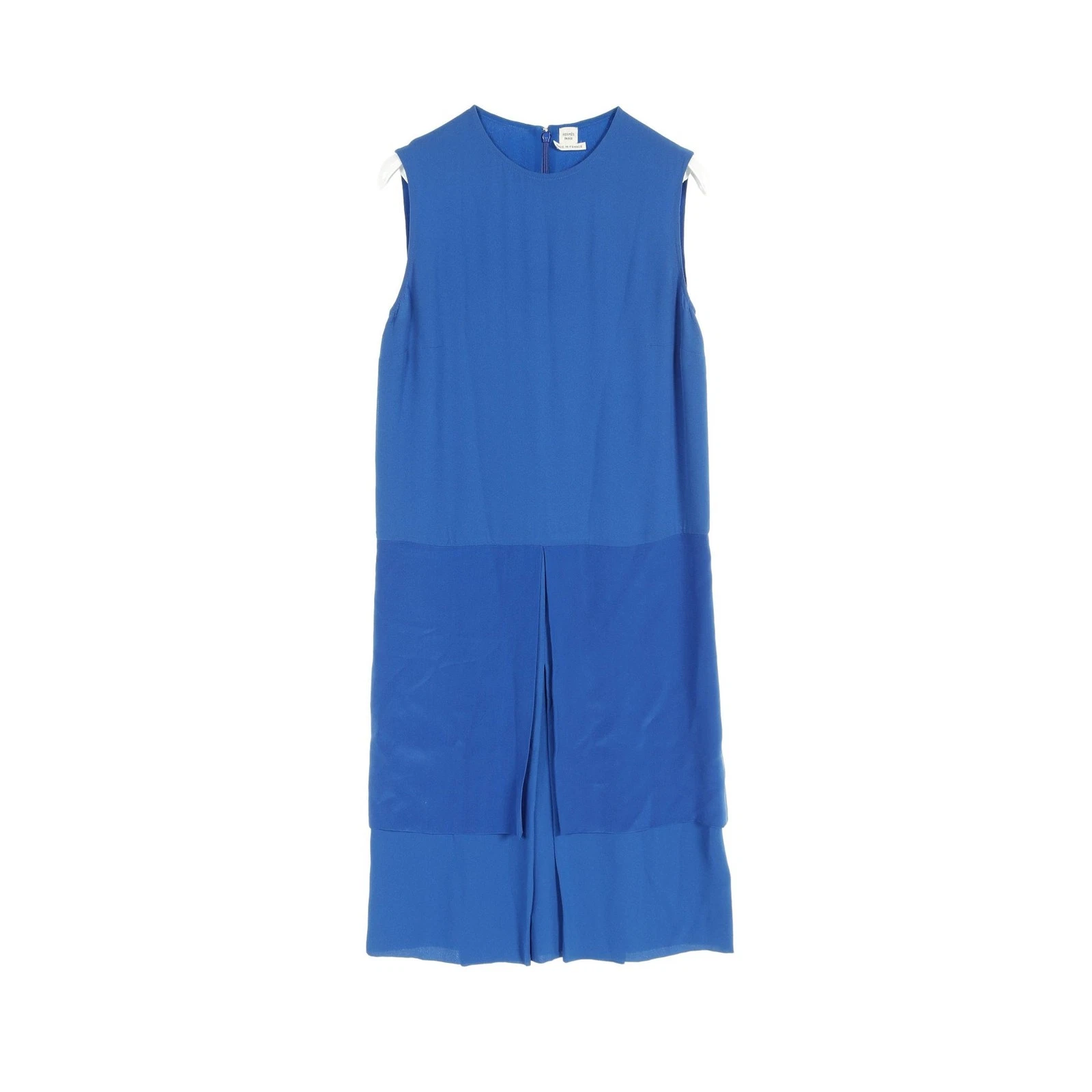 HERMÈS 【Abiti】HERMES Vestito Senza Maniche Seta Blu Buon Prodotto Usat Mod Dalppone
