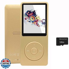 128GB MP3 Player with Bluetooth 5.2, Portable Golden Music Player