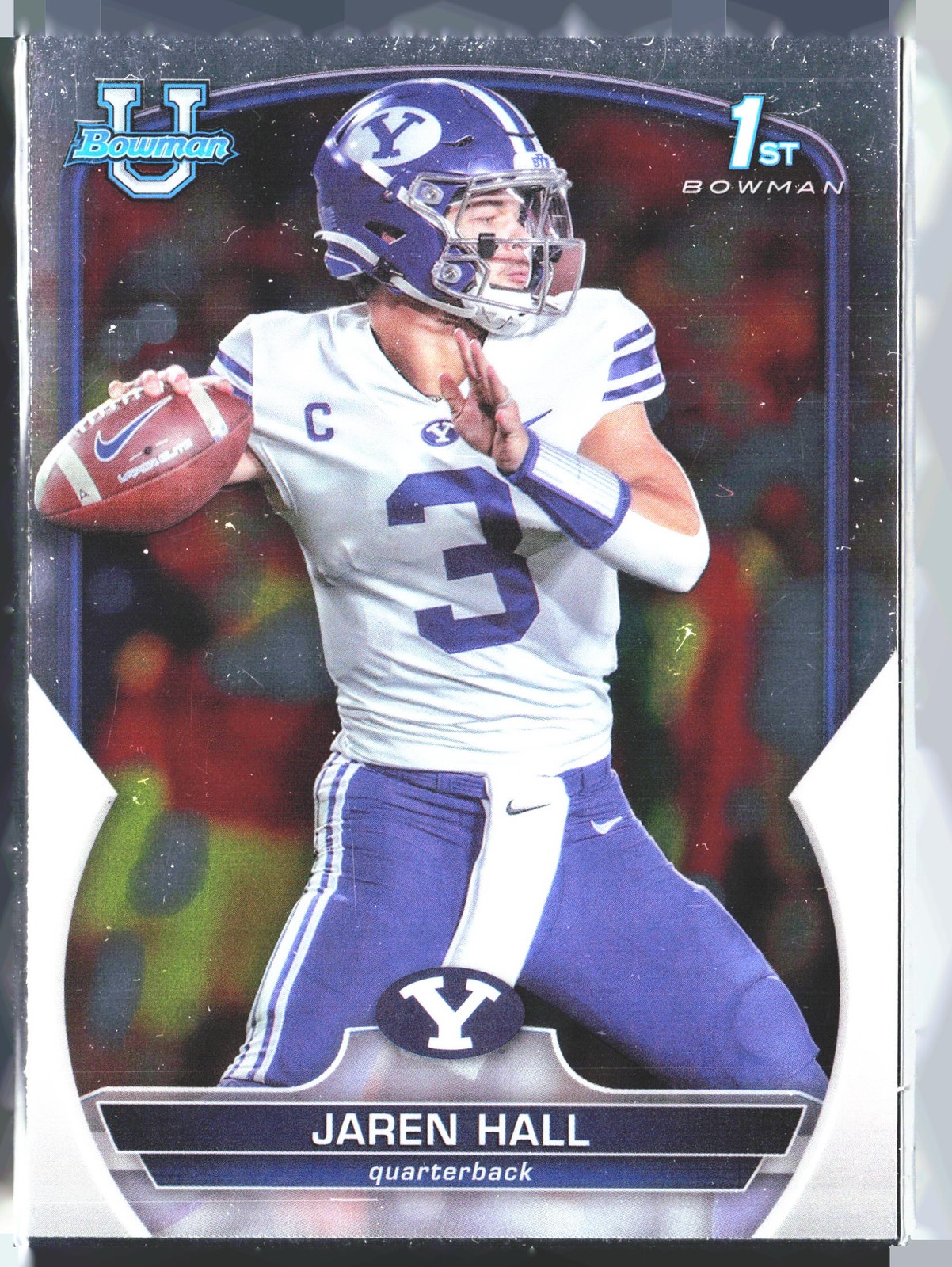 2022 Bowman University Chrome #85 Jaren Hall BYU Cougars