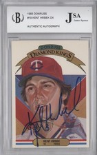 JSA Certified 1983 Donruss Diamond Kings Kent Hrbek #19 Encased by BCCG Auto 0j6