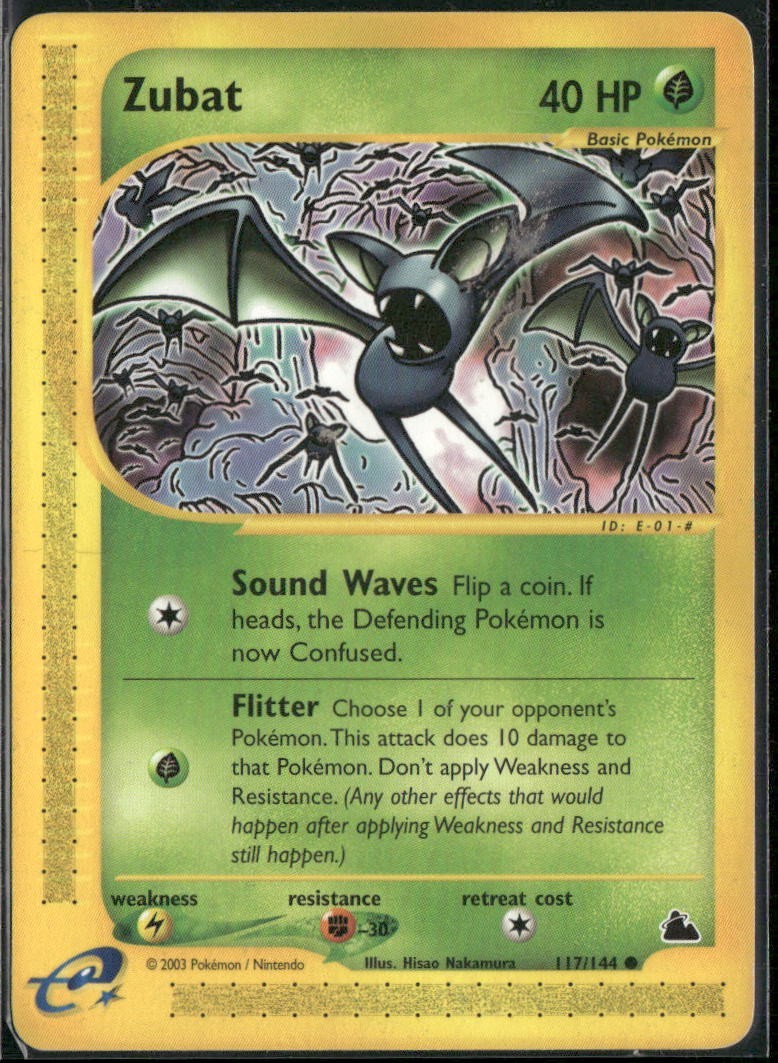Zubat 117/144 Skyridge Pokemon Englsih Card (HP)
