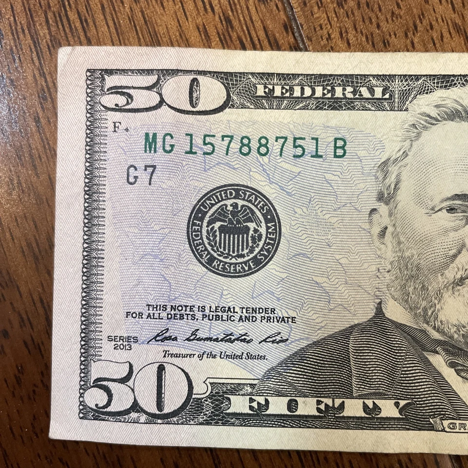 Fancy Serials Numbers “RADARS” $50 2013 🔥 🔥 MG(15788751)B 🔥 🔥 Collectors - Image 2 of 4