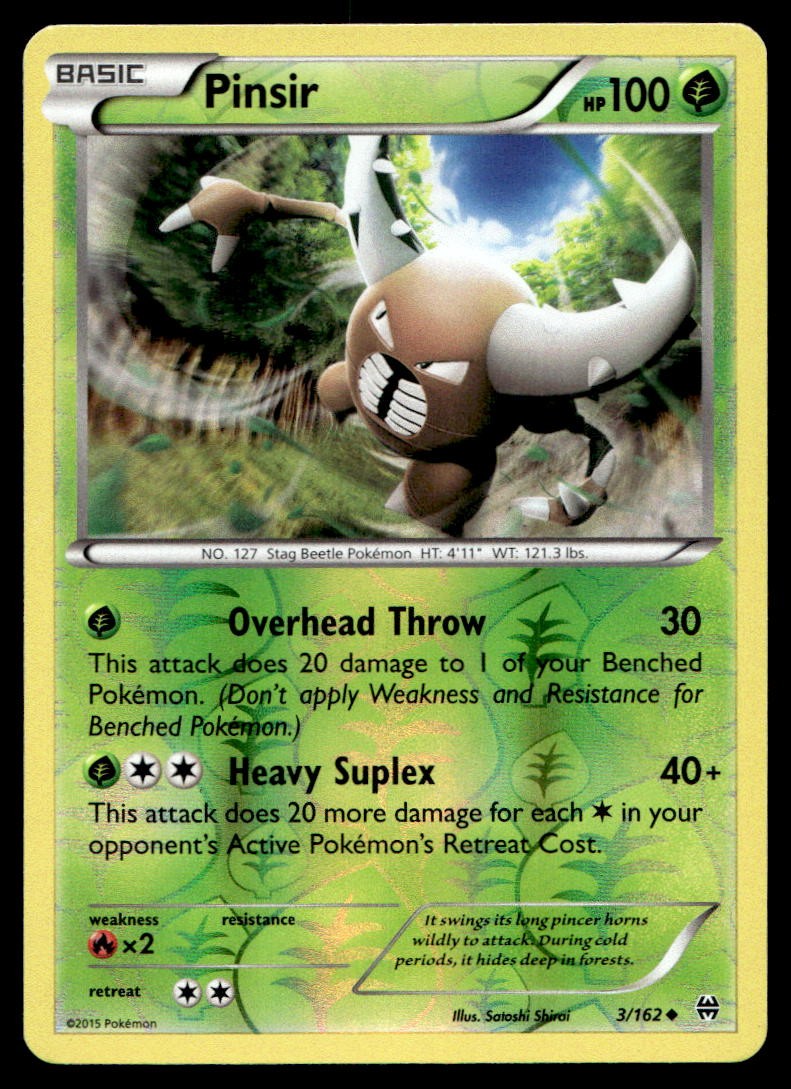 Pinsir 3/162 Uncommon BREAKthrough Pokemon Reverse Holo Near Mint