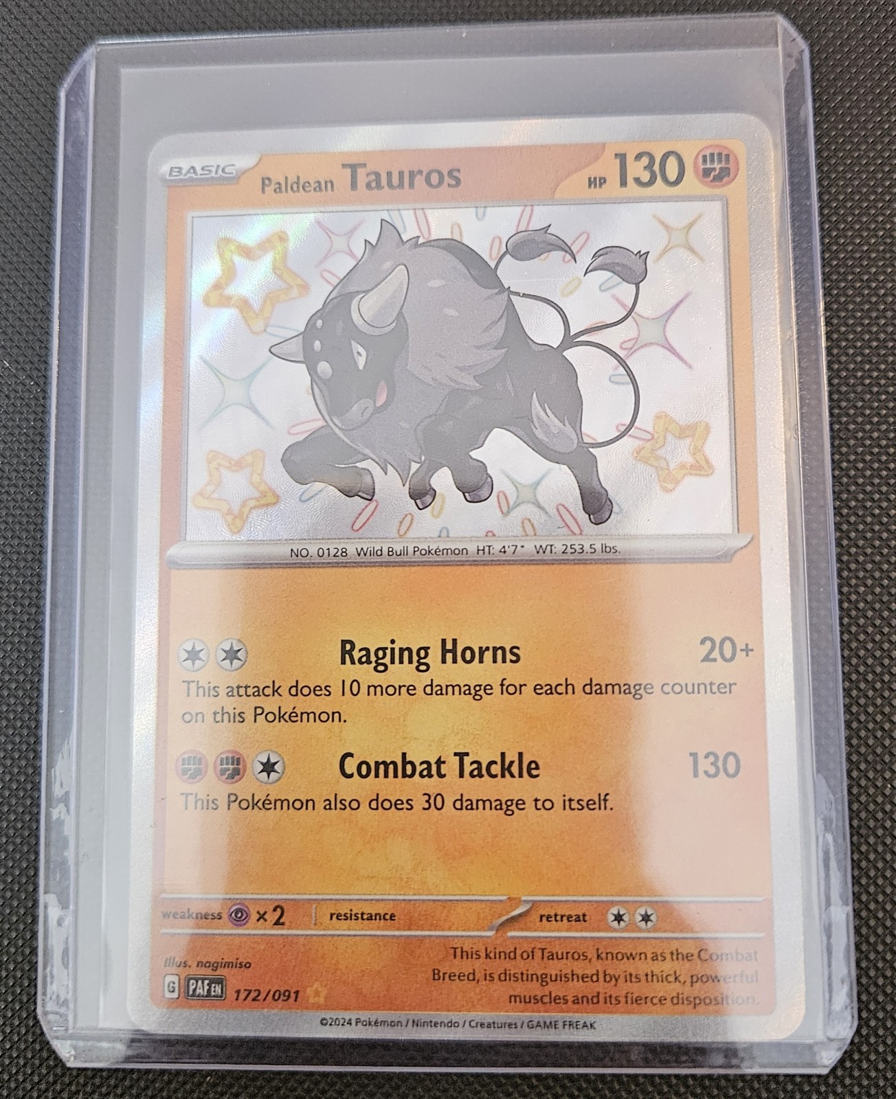 Paldean Tauros 172/091 SV: Paldean Fates Holo
