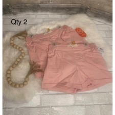 NEW Set of 2 Girls Pink Pull On Shorts Size L 10-12 Pockets