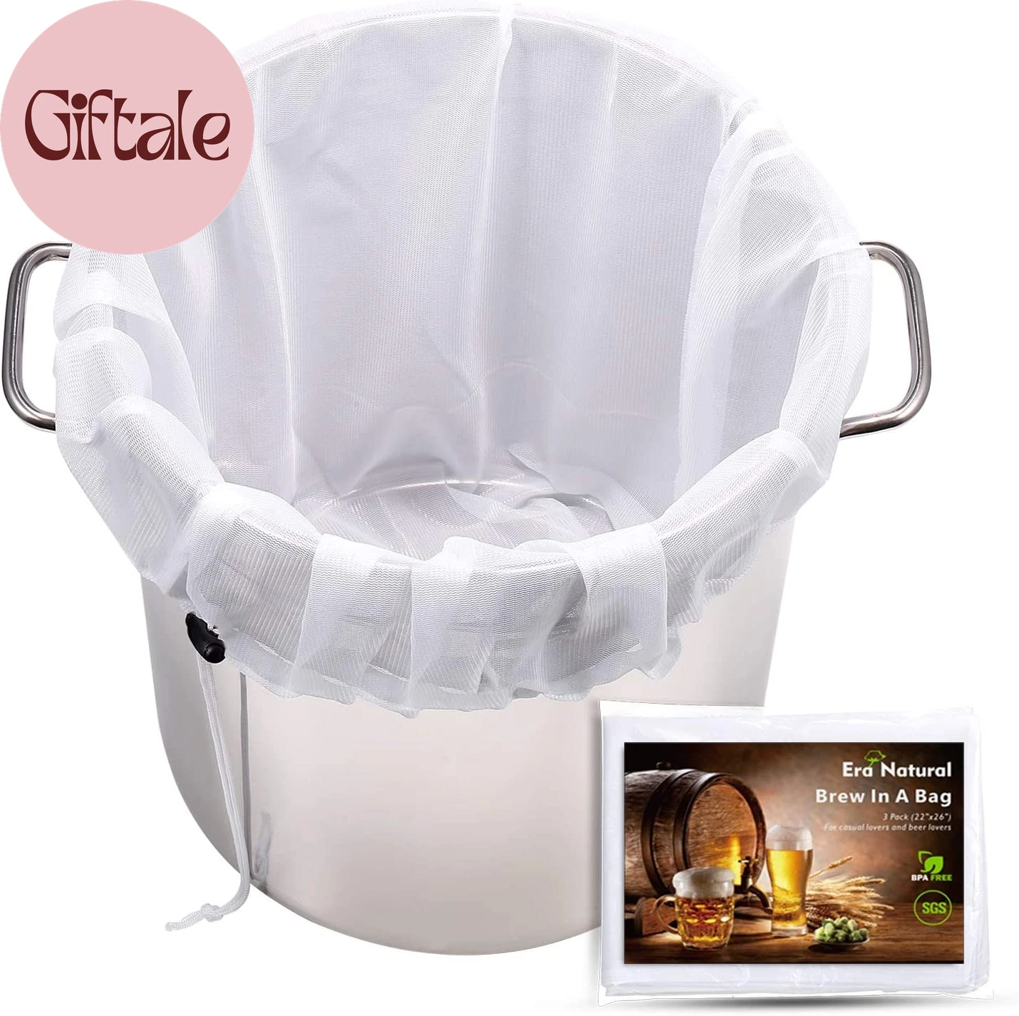 Brew Bags Reusable 3 Pack, Extra Large 26"X22" Fine Mesh Strainer Bag for Home B