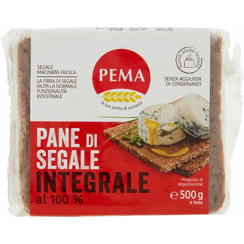 Pan de Centeno Integral PEMA Snack Vegano sin Conservantes Rico de Fibra 500g