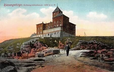 Giant Mountains Schneegrubenbaude 1490 M Above Sea Level Postcard