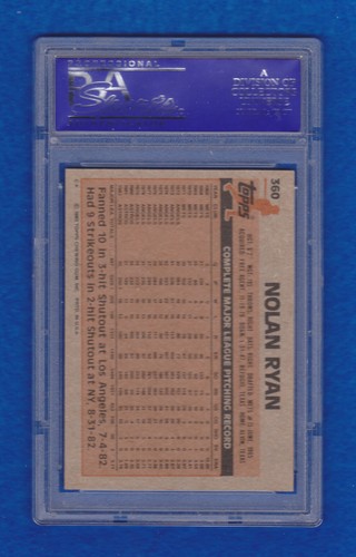 1983 TOPPS #360 NOLAN RYAN PSA 8 ASTROS HOF - Foto 2 di 3